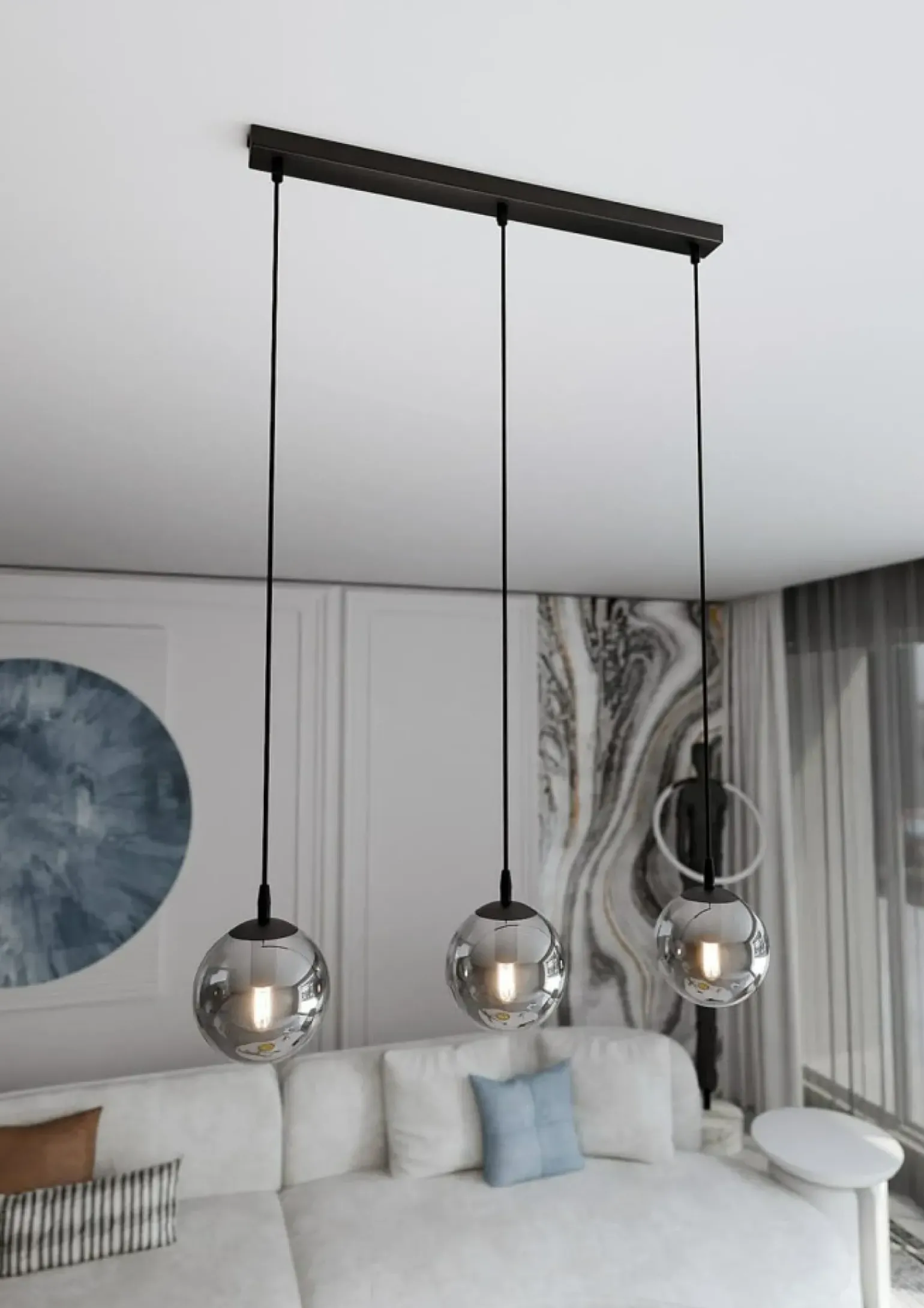 Best Sale Przydymiona lampa wisząca z małymi gwintami 712/3 | Kaja Oświetlenie Żyrandole Nowoczesne