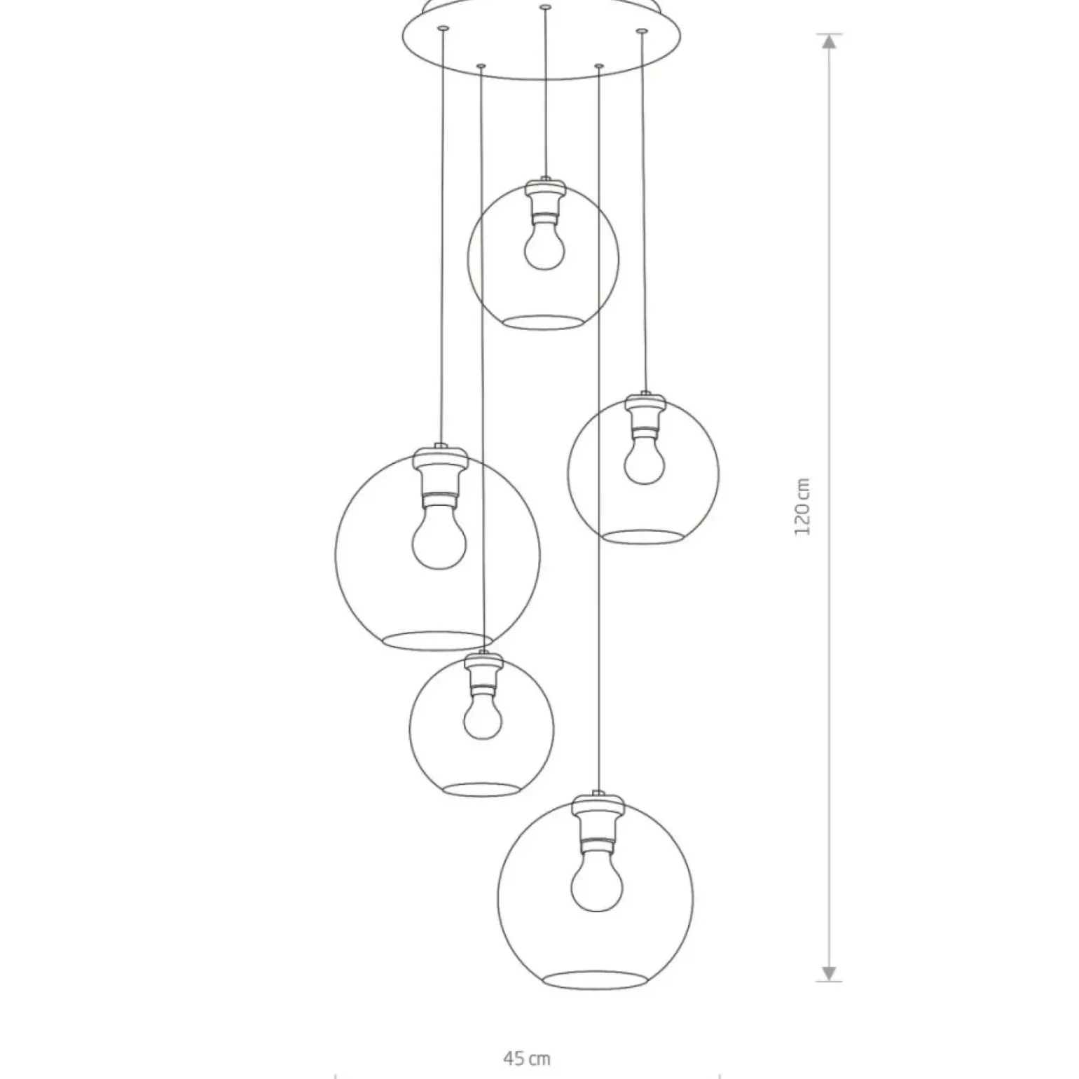 Shop Przydymiona lampa wisząca na okrągłej podsufitce 7642 | Kaja Żyrandole Nowoczesne