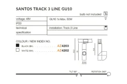 Sklep Kaja Reflektor 3-fazowy do szynoprzewodu AZ4202 SANTOS | Kaja