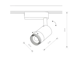 Sklep Kaja Reflektor do szynoprzewodu 1-fazowego 9W, 7623 | Kaja Oświetlenie