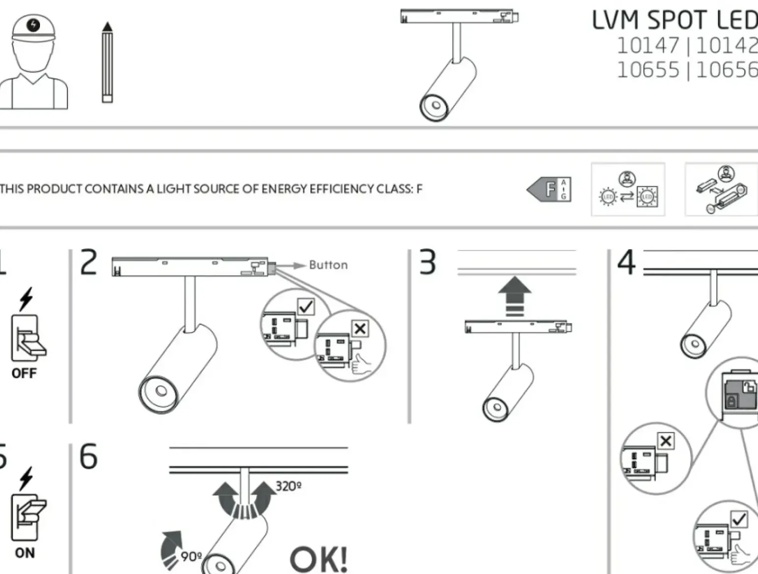 Sklep Kaja Reflektor do szyny magnetycznej 1F 10656 LVM SPOT LED | Kaja