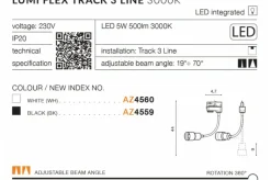 Sklep Kaja Reflektor na ramieniu do szyny 3-fazowej AZ4560 LUMI | Kaja