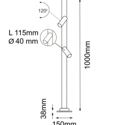 Sklep Kaja Reflektorowa lampa ogrodowa 100cm ANT 9910 GOSEN | Kaja Oświetlenie