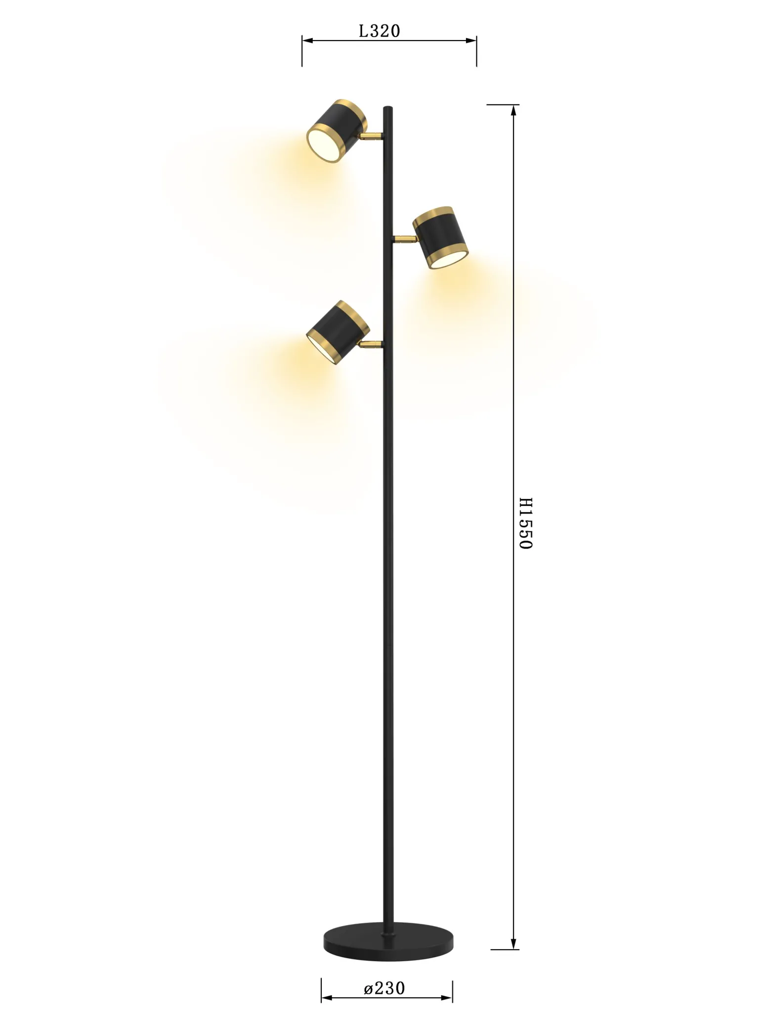 Sklep Kaja Reflektorowa lampa stojąca, trzy spoty WF 3003-304S TOULOUSE | Kaja