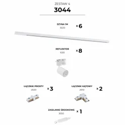 Sklep Kaja Reflektory na listwie, komplet kształt U 2mx2mx2m ZM 3044 | Kaja
