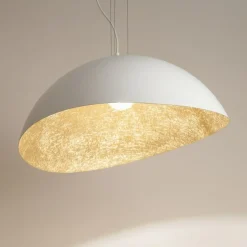 Store Regulowana, biało-złota lampa wisząca SIG 40616 z serii SOLARIS | Kaja Żyrandole Nowoczesne