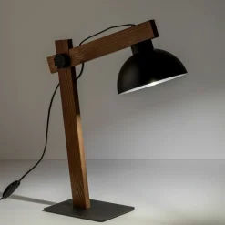 Sklep Kaja Regulowana, drewniana lampka biurkowa z kloszem TK 5345 z serii OSLO