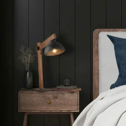 Sklep Kaja Regulowana, drewniana lampka biurkowa z kloszem TK 5345 z serii OSLO