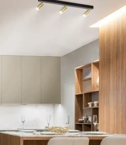 Store Regulowane reflektory w kolorze złota na listwie K-5142 z serii POLO Żyrandole Nowoczesne