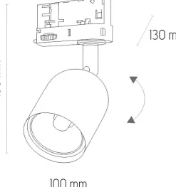 Sklep Kaja Regulowany reflektor do szyny 3-obwodowej TK 6057 TRACER | Kaja