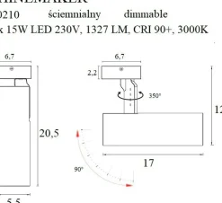 Sklep Kaja Regulowany reflektor punktowy LED MX C0210 SHINEMAKER | Kaja