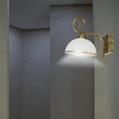 Sklep Kaja Retro lampa ścienna z otwartym, białym kloszem 149/K1 WIVARA | Kaja