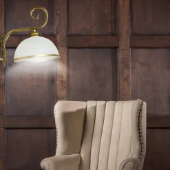 Sklep Kaja Retro lampa ścienna z otwartym, białym kloszem 149/K1 WIVARA | Kaja