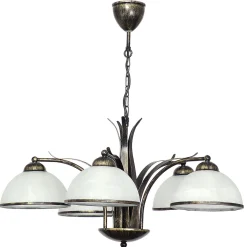 Sklep Kaja Retro żyrandol z białymi kloszami LX 4040 KORFU | Kaja Oświetlenie