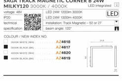 Sklep Kaja Rogowy reflektor LED do szyny jednofazowej magnetycznej AZ4617 SAGA