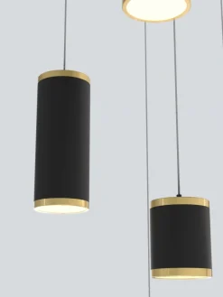 Best Sale Rotunda z kaskadą czarno-złotych tub LED WF 5003-904 TOULOUSE | Kaja Żyrandole Nowoczesne