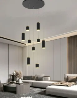 Best Sale Rotunda z kaskadą czarno-złotych tub LED WF 5003-904 TOULOUSE | Kaja Żyrandole Nowoczesne