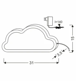 Sklep Kaja Różowa chmurka lampka do pokoju dziewczynki 41-11664 CLOUD | Kaja