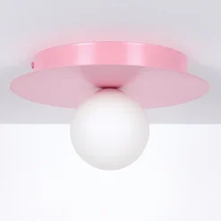 Sklep Kaja Różowa lampa sufitowa, plafon z białym kloszem K-5443 z serii ROBIN