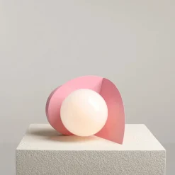 Sklep Kaja Różowa lampka stołowa z białym kloszem ⌀14cm 1125B18 z serii LOOP | Kaja Oświetl