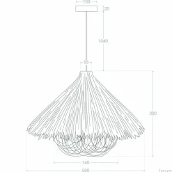 Best Rozkloszowana lampa wisząca z rattanu ABR-NLW32-BH-E27 BOHO | Kaja Żyrandole Nowoczesne