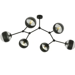 Shop Rozłożysta, czarna lampa sufitowa z kloszami 1135/6 SPACE | Kaja Żyrandole Nowoczesne
