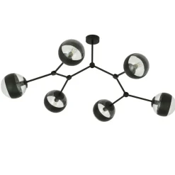 Shop Rozłożysta, czarna lampa sufitowa z kloszami 1135/6 SPACE | Kaja Żyrandole Nowoczesne