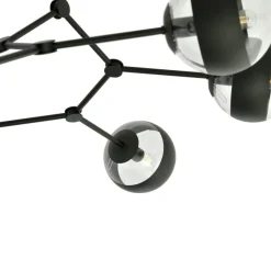 Shop Rozłożysta, czarna lampa sufitowa z kloszami 1135/6 SPACE | Kaja Żyrandole Nowoczesne