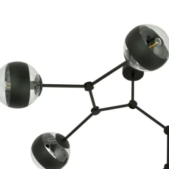 Shop Rozłożysta, czarna lampa sufitowa z kloszami 1135/6 SPACE | Kaja Żyrandole Nowoczesne