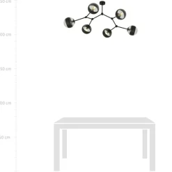 Shop Rozłożysta, czarna lampa sufitowa z kloszami 1135/6 SPACE | Kaja Żyrandole Nowoczesne