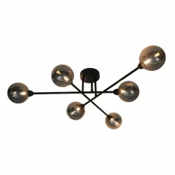 Store Rozłożysta, czarna lampa z ciemnymi kulami CL22017A-6BASIS | Kaja Żyrandole Nowoczesne