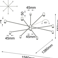 Cheap Rozłożysta, duża lampa wisząca do salonu ANT 5640 DAKATA | Kaja Żyrandole Nowoczesne