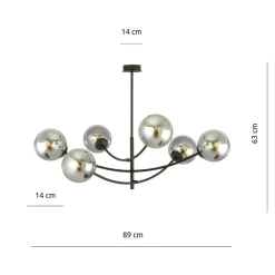 Flash Sale Rozłożysta, industrialna lampa wisząca do salonu 1100/6 HUNTER | Kaja Żyrandole Nowoczesne