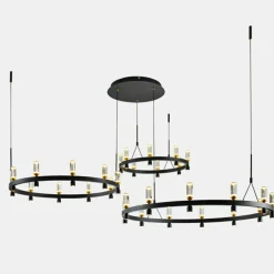 Best Rozłożysta lampa wisząca z okręgami PND-83812-60 ALMELO | Kaja Żyrandole Nowoczesne