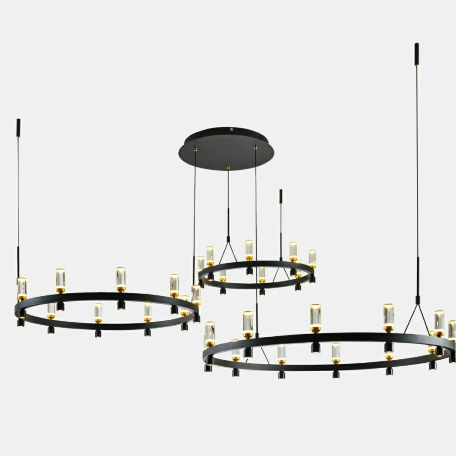 Best Rozłożysta lampa wisząca z okręgami PND-83812-60 ALMELO | Kaja Żyrandole Nowoczesne