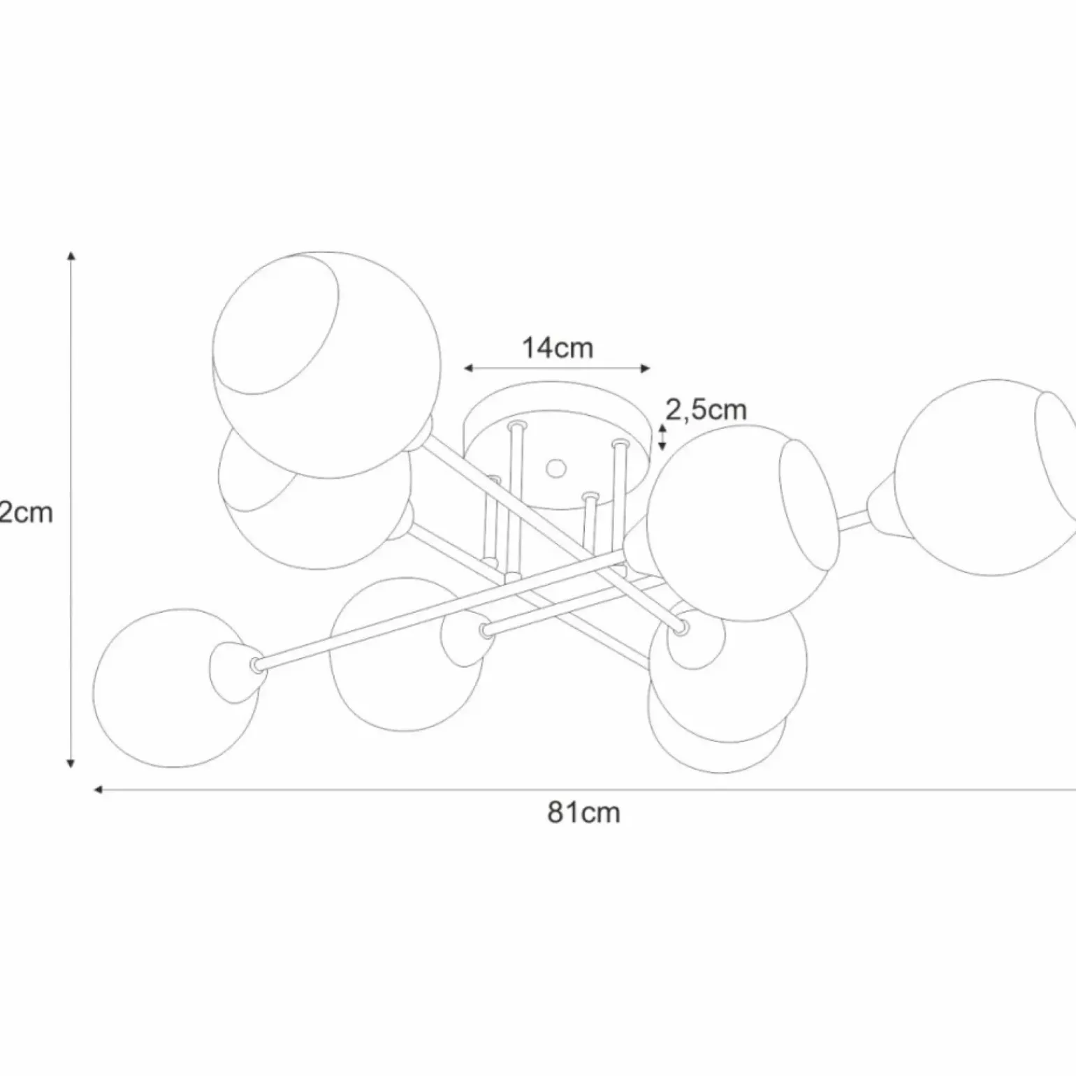 Hot Rozłożysta, stylowa lampa sufitowa K-JSL-1302/8 FONS | Kaja Żyrandole Nowoczesne