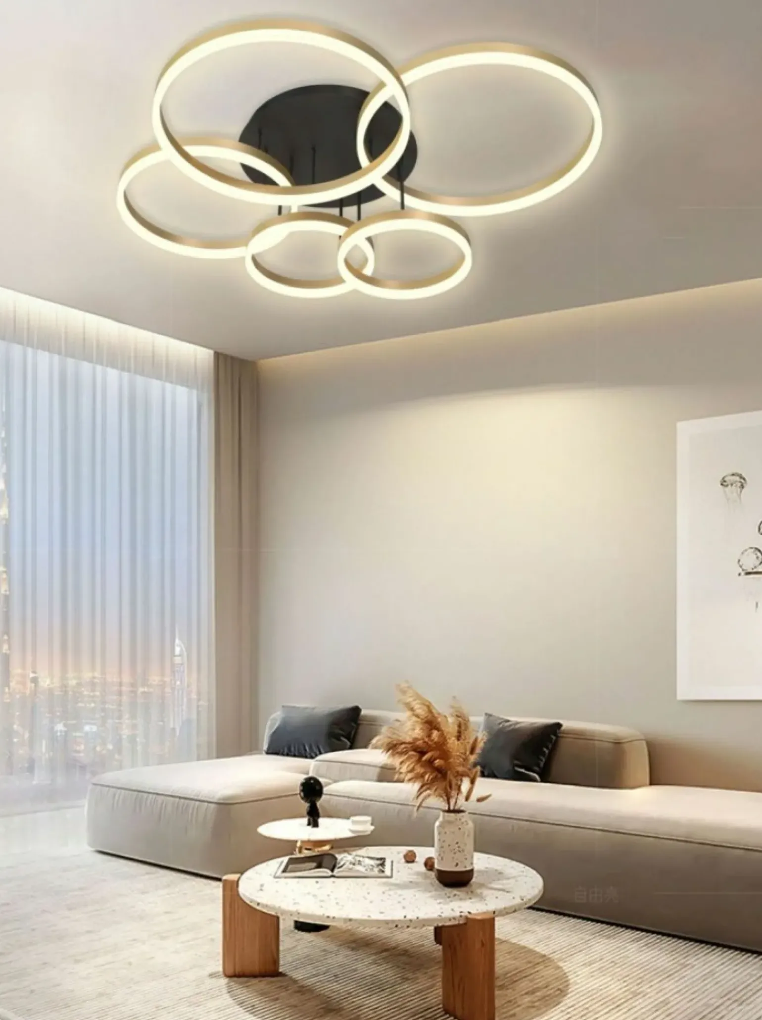 Flash Sale Rozłożysta, złota lampa sufitowa LED WF 9049-601 PERPIGNON | Kaja Żyrandole Nowoczesne