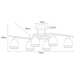 Sklep Kaja Rozłożysty, owany żyrandol K-JSL-8090/6 CHR SAMIRA | Kaja