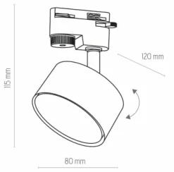 Sklep Kaja Ruchoma głowica do listwy jednofazowej TK 4398 TRACER | Kaja