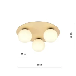 Sale Rustykalna, drewniana lampa sufitowa z kloszami 1142/3B KENZO | Kaja Żyrandole Nowoczesne