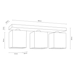Sklep Kaja Rustykalna, drewniana lampa z białymi abażurami 2284374 INGER | Kaja
