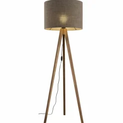 Sklep Kaja Rustykalna, drewniana lampa podłogowa TK 16019 GRAND ORZECH | Kaja