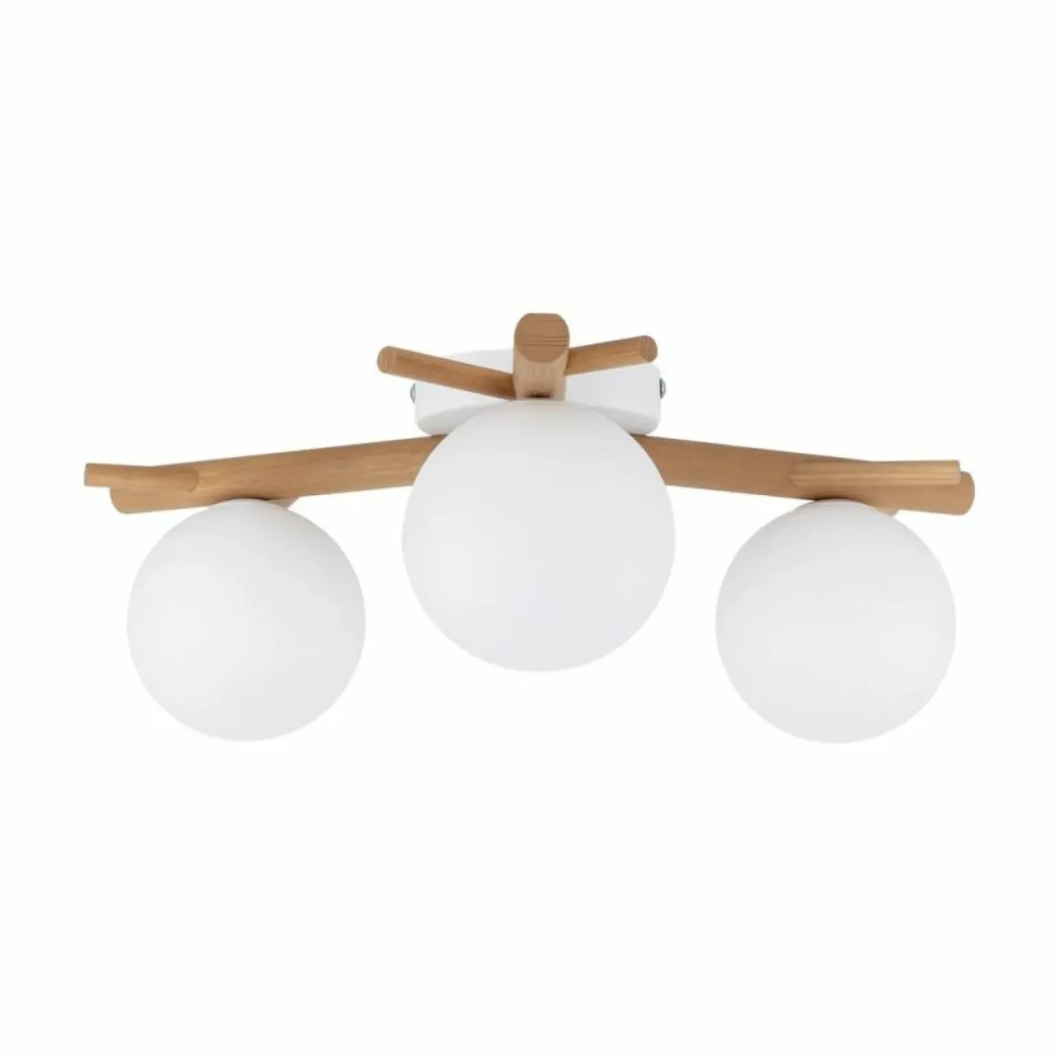 Best Rustykalna, drewniana lampa sufitowa z kulami TK 5308 SHERON | Kaja Żyrandole Nowoczesne