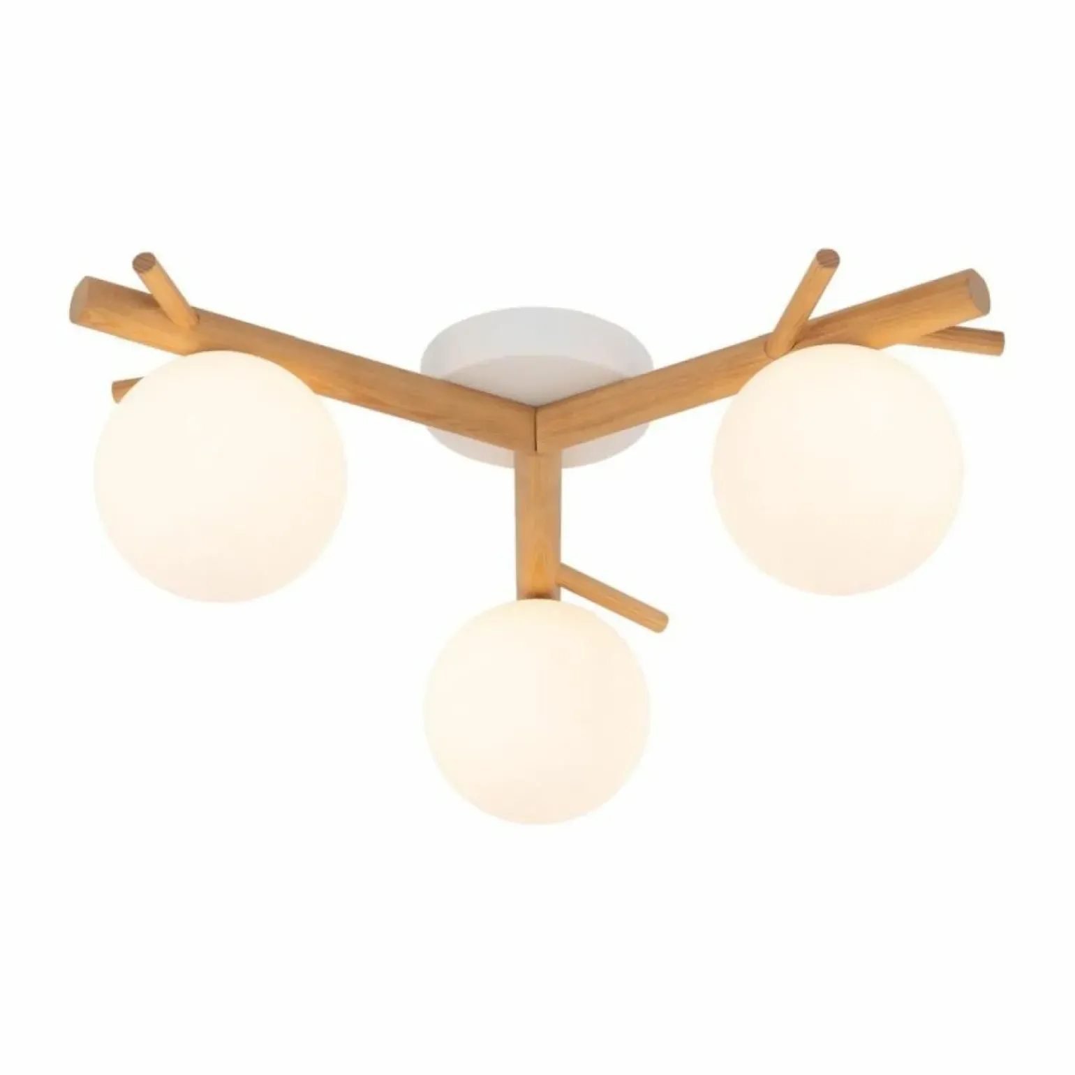 Best Rustykalna, drewniana lampa sufitowa z kulami TK 5308 SHERON | Kaja Żyrandole Nowoczesne