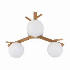 Best Rustykalna, drewniana lampa sufitowa z kulami TK 5308 SHERON | Kaja Żyrandole Nowoczesne