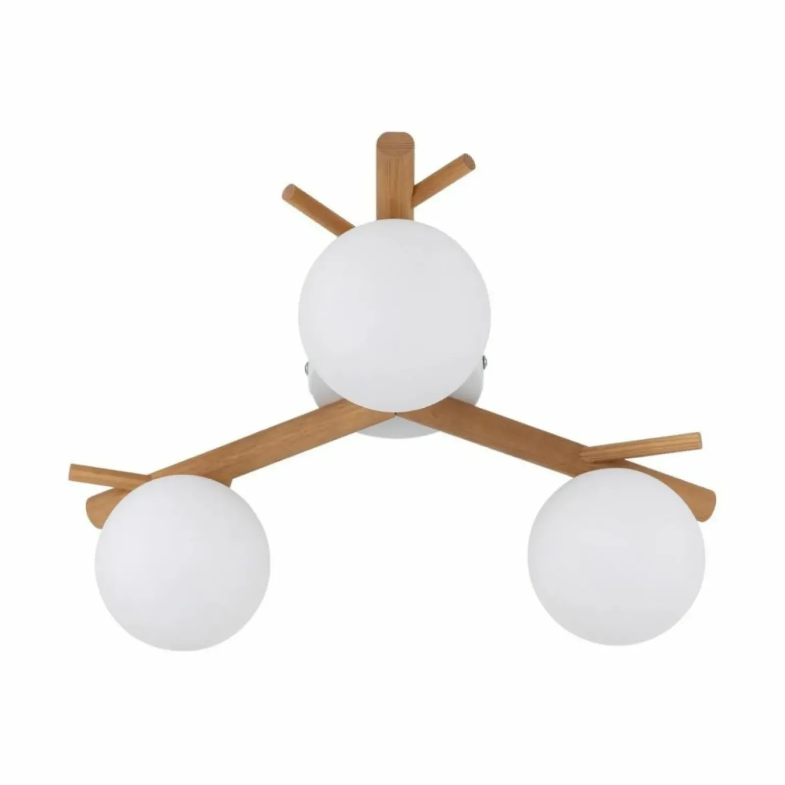 Best Rustykalna, drewniana lampa sufitowa z kulami TK 5308 SHERON | Kaja Żyrandole Nowoczesne