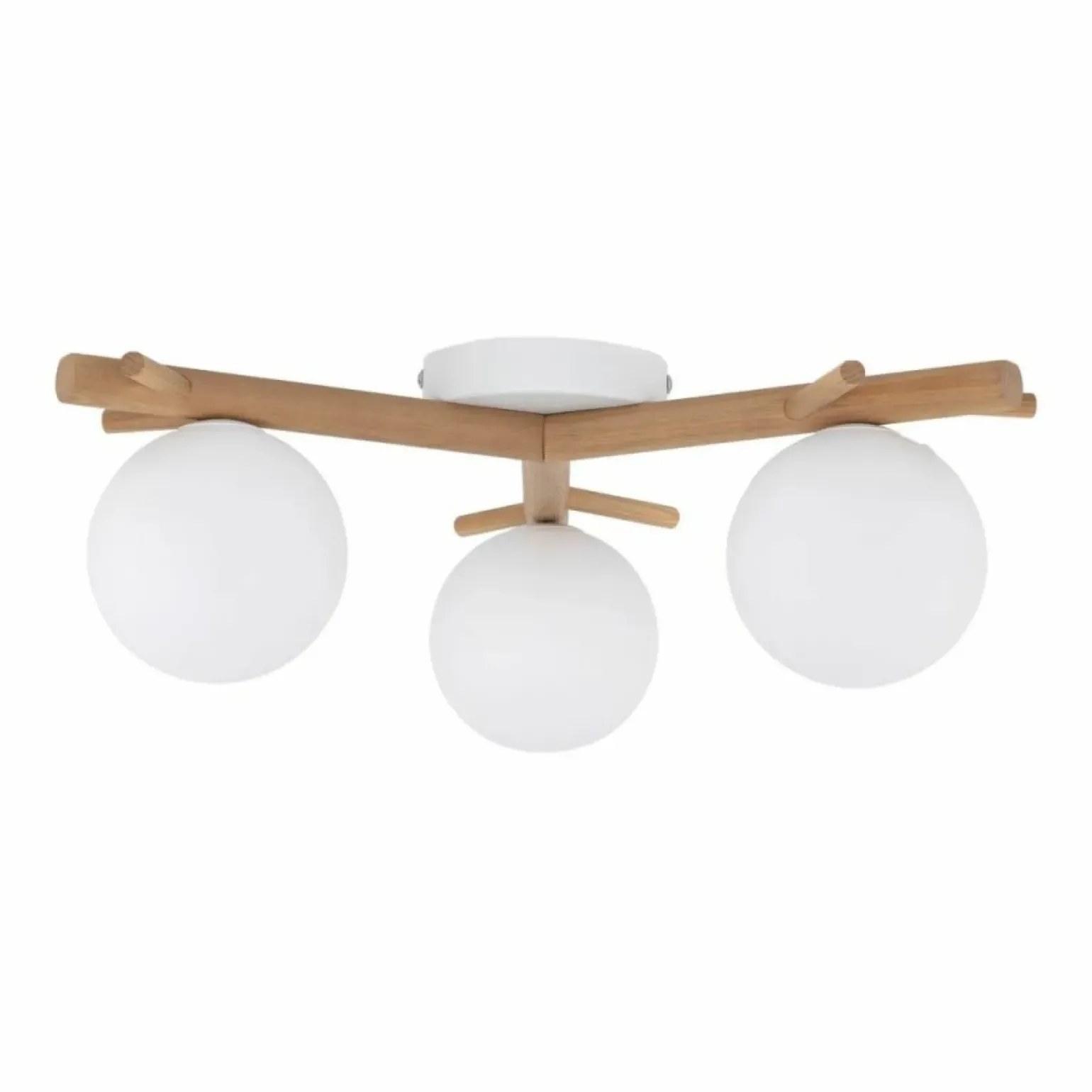 Best Rustykalna, drewniana lampa sufitowa z kulami TK 5308 SHERON | Kaja Żyrandole Nowoczesne