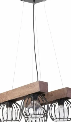 Best Rustykalna lampa wisząca z drucianymi kloszami SIG 31576 z serii MILAN Żyrandole Nowoczesne