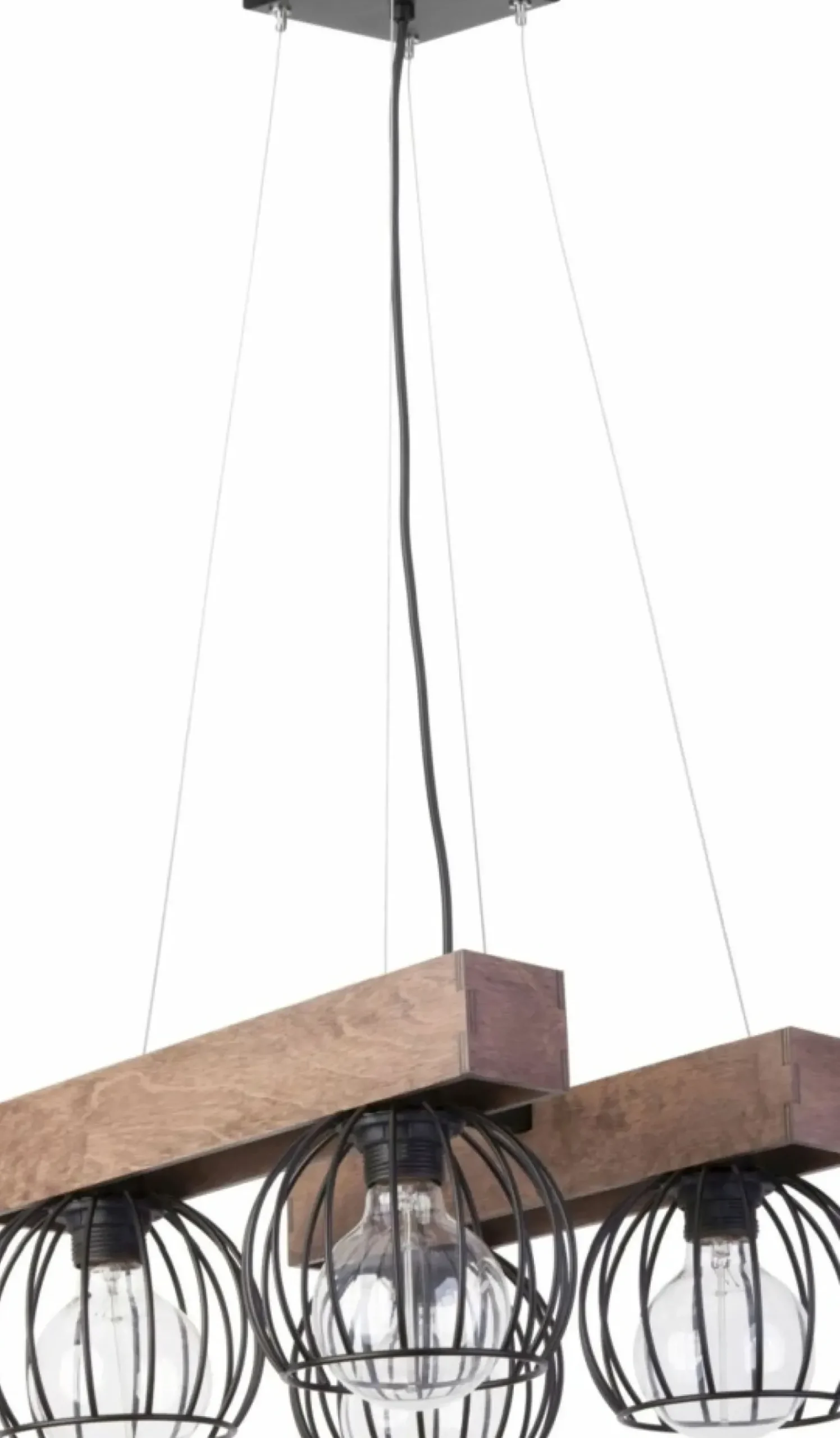 Best Rustykalna lampa wisząca z drucianymi kloszami SIG 31576 z serii MILAN Żyrandole Nowoczesne