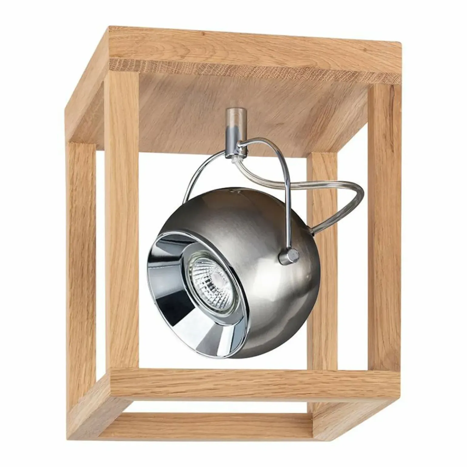 Hot Satynowy reflektor GU10 w drewnianej oprawie 5227174 ROY | Kaja Żyrandole Nowoczesne